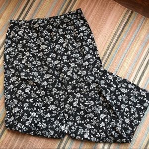 Black and white floral skirt